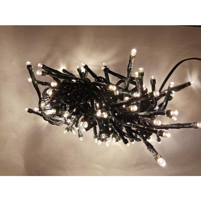 DKD Home Decor Guirnalda LED Navidad Tradicional Blanco y Amarillo 100 Luces IP44 Exterior 200cm - Pack 2 Unidades 2 DKD Home Decor Guirnalda LED Navidad Tradicional Blanco y Amarillo 100 Luces IP44 Exterior 200cm - Pack 2 Unidades 2