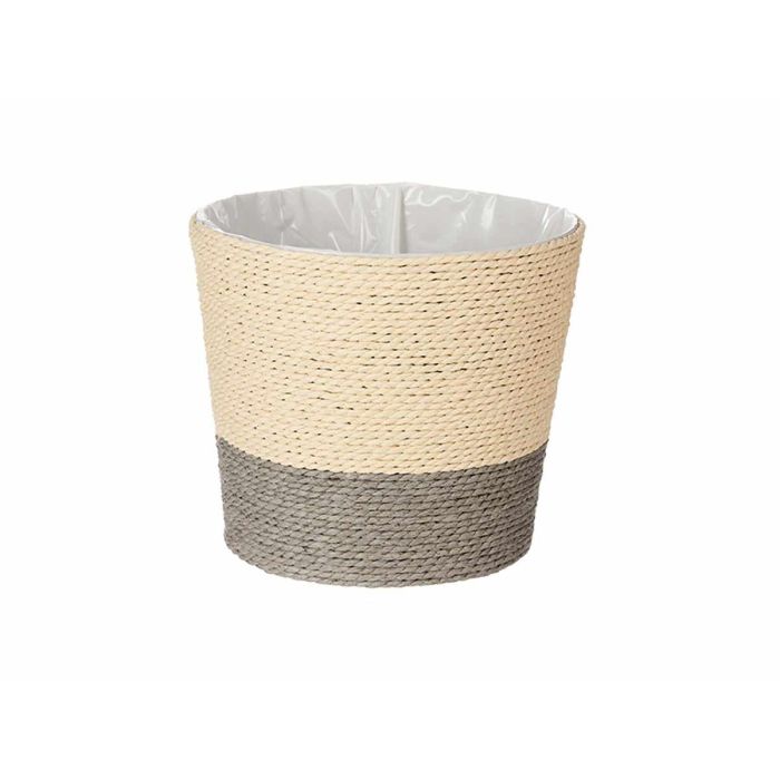 Ibergarden Macetero de Cuerda y Plástico Gris Natural 19.5x16.5 cm (24 Unidades) 1