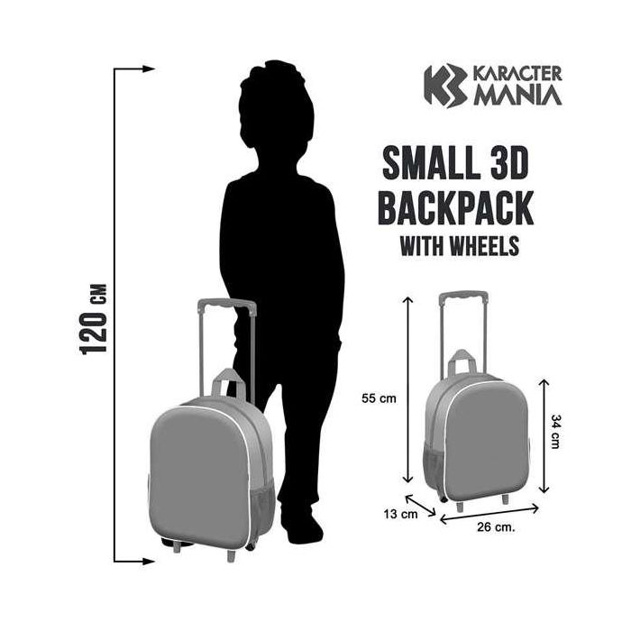 Karactermania Mochila 3D Minnie Mouse Happiness 26x13x34 cm con Ruedas, Azul, 3+ Años