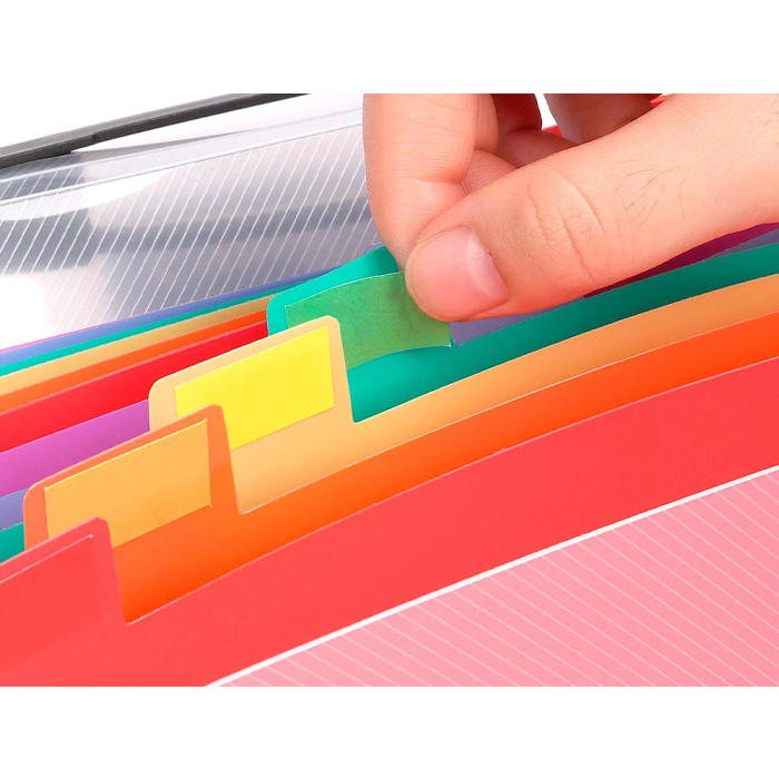 Liderpapel Carpeta Clasificador Fuelle 45134 Polipropileno A4 Transparente Spectrafile 13 Departamentos 7