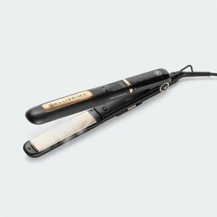 Bellissima My Pro Steam B28 100 Plancha de Vapor con 3 Temperaturas para Protección y Brillo, Apto para Todo Tipo de Cabello 1