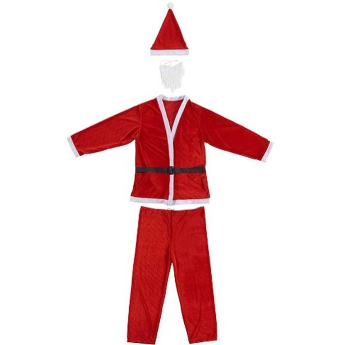 Disfraz para Adultos Papá Noel Talla única Blanco Rojo (4 Unidades) 1