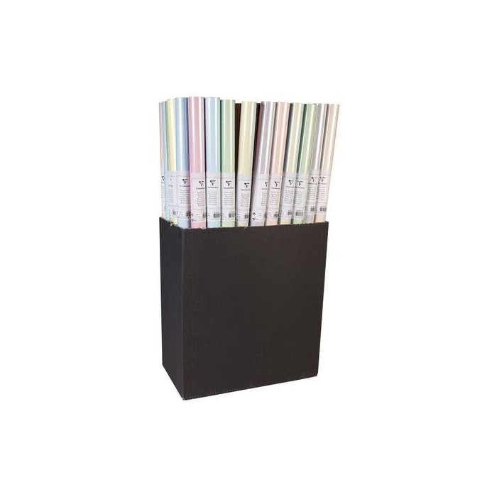 Papel De Regalo Rollo Clairefontaine 0,7X3 M (Caja De 50) Kraft Todo Año Colores Lisos Pastel