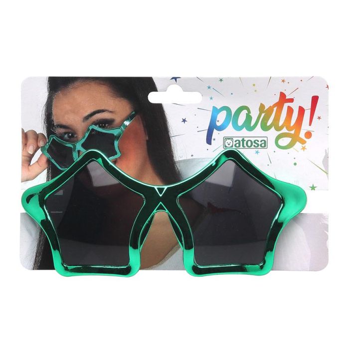 Gafas Estrellas Brillantes Verde Mujer Adulto 1