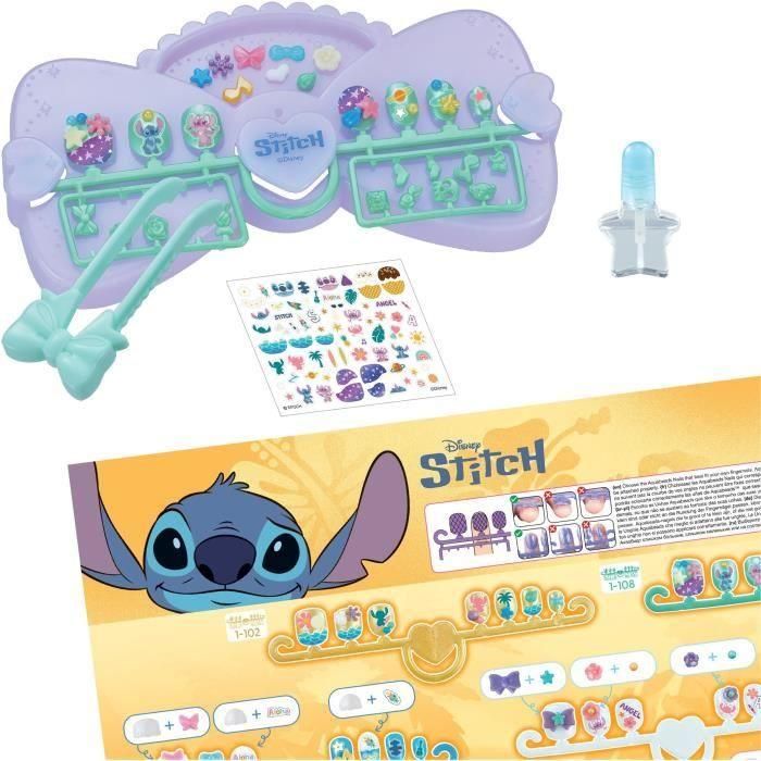 Aquabeads 35121 Kit Diseña Tus Uñas Stitch Disney para Niños +4 Años 1