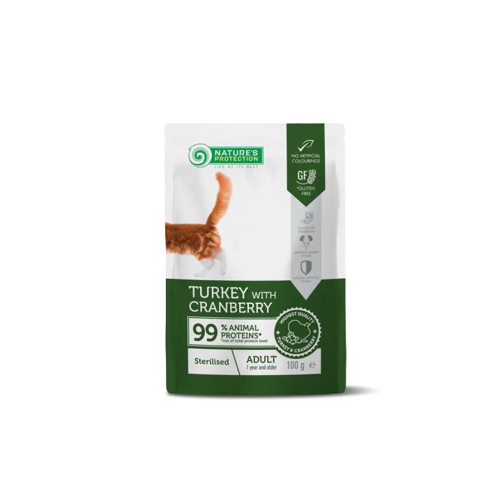 Nature's Protection Detox Cat Steri. Con Pavo Y Arandanos Pouch 100 gr Nature's Protection Detox Cat Steri. Con Pavo Y Arandanos Pouch 100 gr