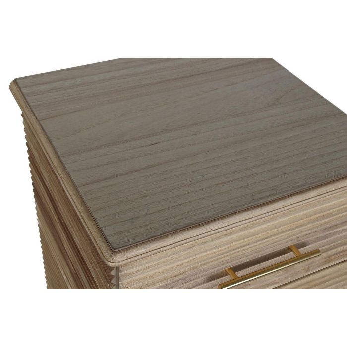 Cómoda DKD Home Decor Dorado Marrón claro Madera Madera de Paulonia Madera MDF Scandi 45 x 40 x 100 cm 42 x 40 x 100 cm 5