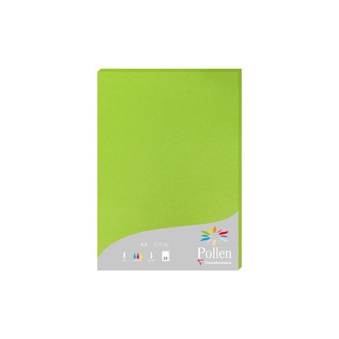 Papel Clairefontaine Pollen A4 210G 25H Verde Menta