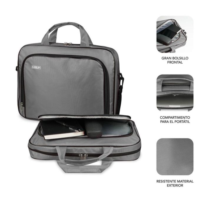 Maletín Subblim Oxford para Portátiles hasta 14"/ Gris 1 Maletín Subblim Oxford para Portátiles hasta 14"/ Gris 1
