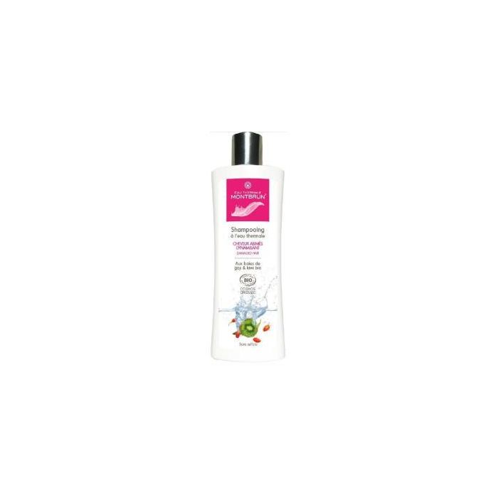 MONTBRUN Champu Cabello Dañado con Agua Termal, Kiwi Bio, Bayas Goji y Neroli para brillo y vitalidad, 250ml