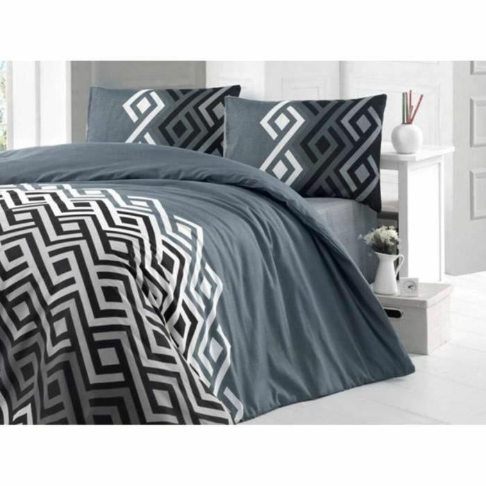 Juego de Cama 220x240 cm + 2 Fundas Almohada 60x60 cm - Gris - 65% Algodón, 35% Poliéster - MEN8681181538838 2