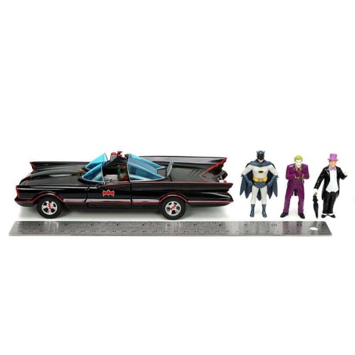 Coche metal batmóvil 1966 classic con 4 figuras de metal escala 1:24 19 cm 2