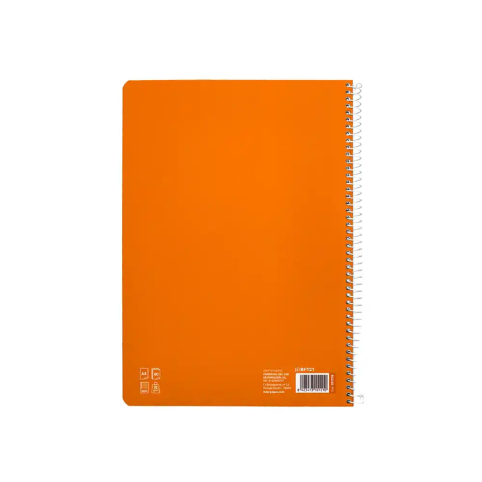 Liderpapel Cuaderno espiral A4 Pautaguía tapa blanda 80h 75gr cuadro pautado 5mm color naranja 2