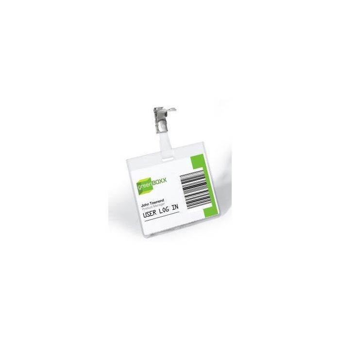 Durable Portanombres Con Clip Para Identificación 60x90 mm Plástico Transparente -25U- Durable Portanombres Con Clip Para Identificación 60x90 mm Plástico Transparente -25U-