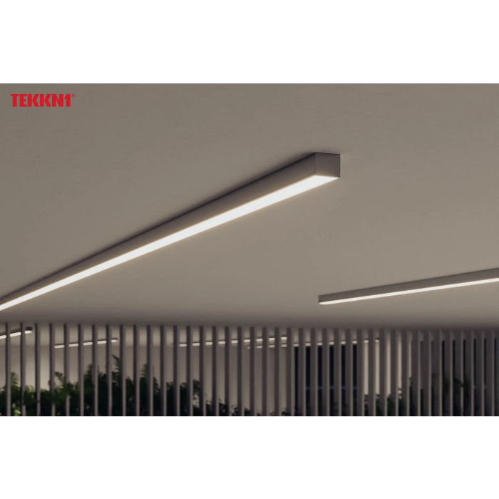 Perfíl Aluminio KIMERA-"NORS" Anodizado Negro con Difusor Opal , Tapones y Clips Sujección 2,02M 4