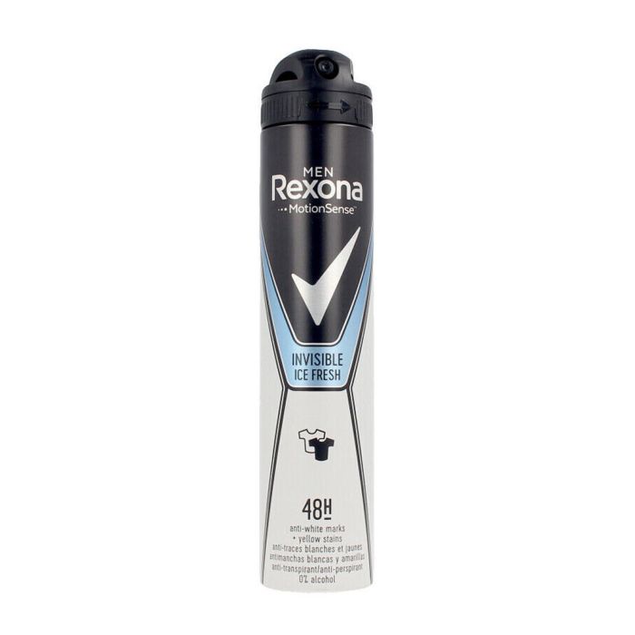 REXONA Men Invisible Desodorante Anti-Manchas Sin Alcohol Ice Fresh 200 ml Vaporizador