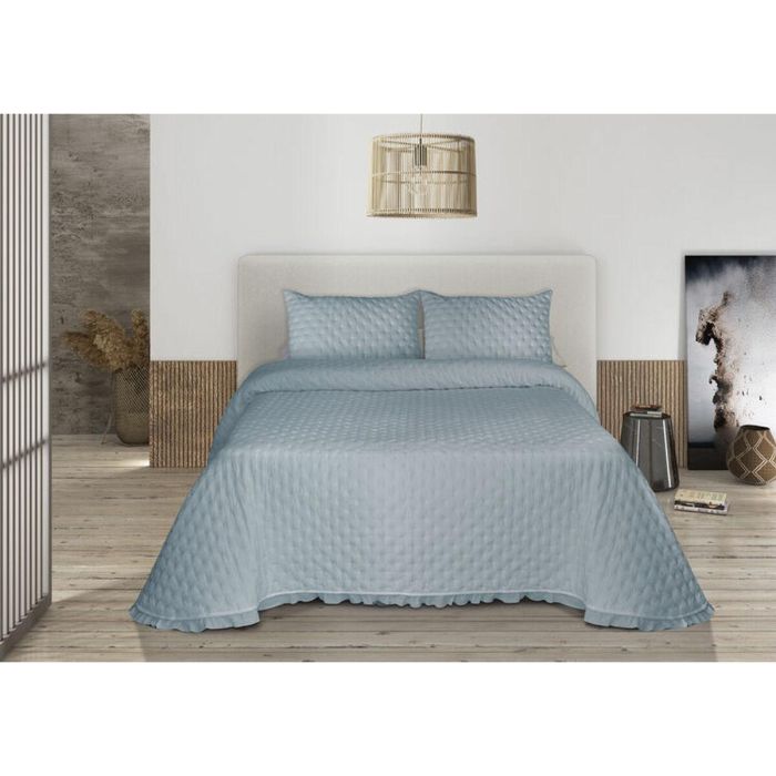 Colcha Pierre Cardin AROA Azul Cama de 90 (2 Piezas) 2 Colcha Pierre Cardin AROA Azul Cama de 90 (2 Piezas) 2