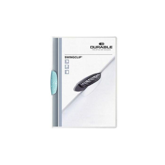 Dosier Clip Swingclip Pp A4 2260 Pinza Plastico Pivot.Transl.30H Azul Celeste 25 unidades