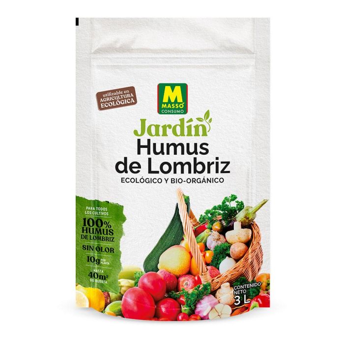 Abono humus 100% de lombriz eco 3 l massó