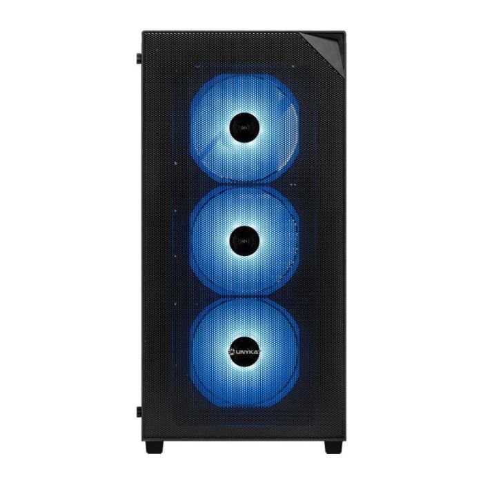 UNYKA Caja Gaming ATX Revelat Mesh Compact Edition UK121805 con Ventana ARGB, 4 Ventiladores, Diseño Compacto, Compatible ATX/mATX/ITX 1