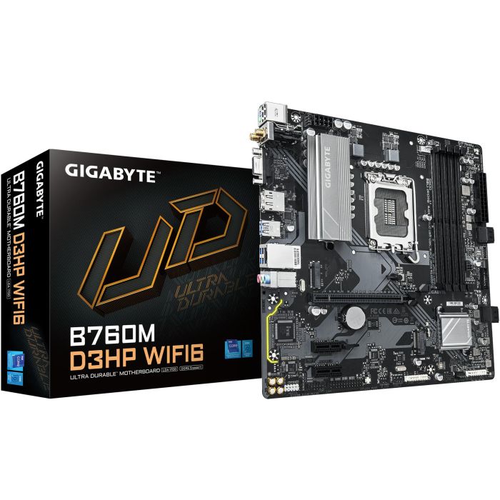 Gigabyte GA-B760M D3HP WIFI6 Placa Base LGA 1700 DDR5 Wi-Fi 6 para Intel Core 14ª Gen 0 Gigabyte GA-B760M D3HP WIFI6 Placa Base LGA 1700 DDR5 Wi-Fi 6 para Intel Core 14ª Gen 0