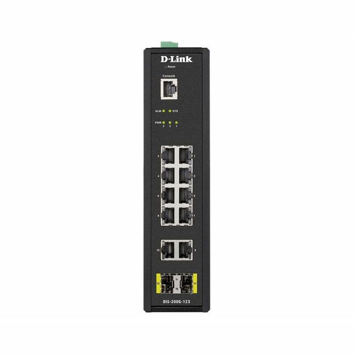 D-Link Switch Industrial Dis-200 12 Puertos Gigabit, 2 Ranuras SFP, 24 Gbit/s, Montaje en Rack/DIN, L2 Gestionado