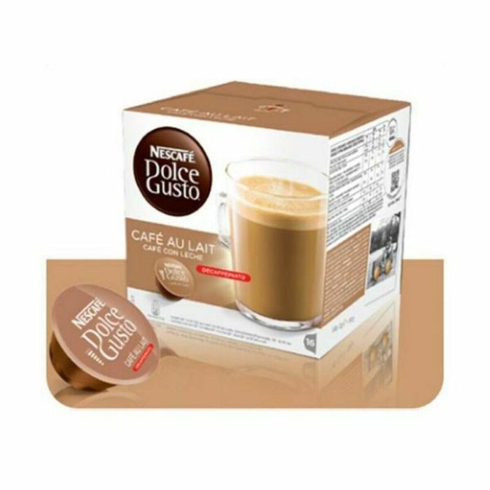 Nescafe Dolce Gusto Café con Leche Descafeinado - 16 Monodosis en Cápsulas para Disfrutar Rápido y Cómodo