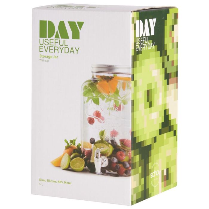 Day Dispensador Bebida 4 L Cristal Con Tapa Metal 2