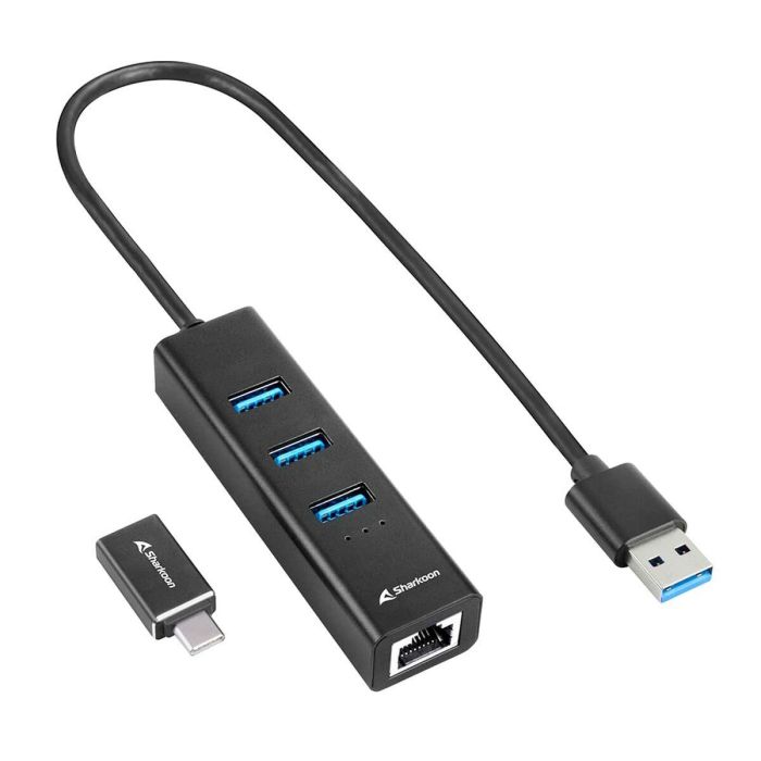 Hub USB 4 Puertos Sharkoon Negro