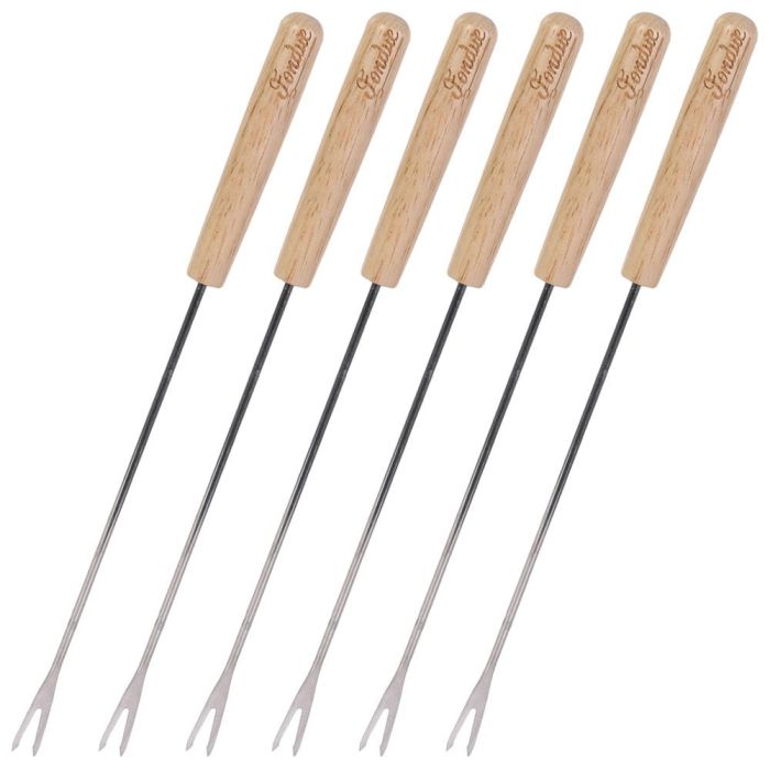 Cook Concept Juego de 6 Pinchos para Fondue Bistrot Acero Inoxidable y Madera 23 cm 1