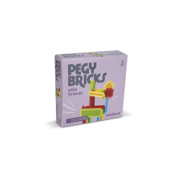 Juego Miniland Pegy Bricks: Wild Friends (+2 Años)