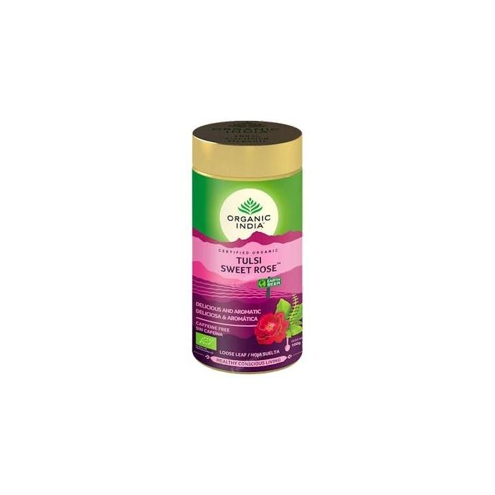 ORGANIC INDIA Tulsi Sweet Rose Infusion Ayurvedica 100 Gr