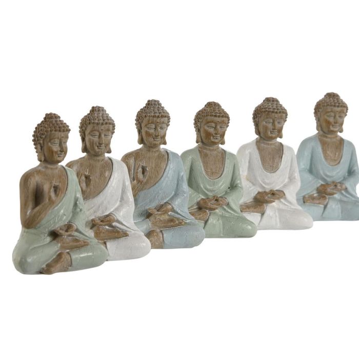 Figura Oriental DKD Home Decor Verde Blanco 4 x 8.5 x 6 cm (6 Unidades) 2