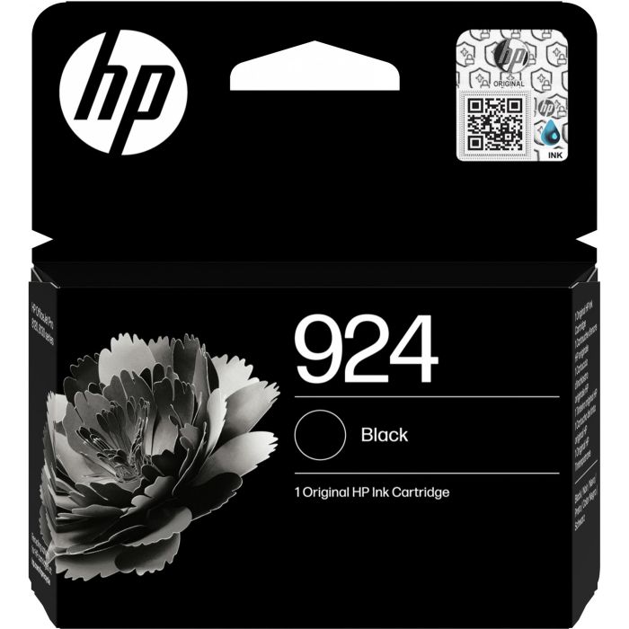 HP 924 Cartucho Tinta Original Negro Rendimiento Estándar 500 páginas Compatible con HP OfficeJet Pro 8120e 8130e 8135e