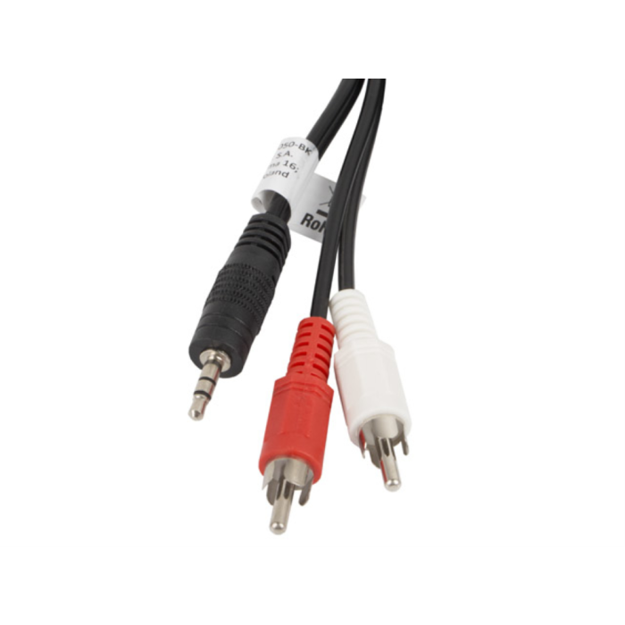 Lanberg Cable de Audio Estéreo Mini Jack 3.5 mm a 2x RCA (Chinch) 5m Negro