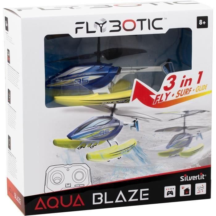 Helicóptero teledirigido - FLYBOTIC - Helico Aqua Blaze - 19 -5 cm - amarillo y negro - 8 años 4