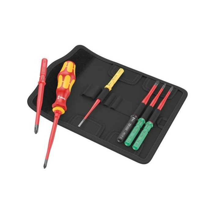 Wera 05006603001 Kraftform Kompakt VDE 7 extra slim 1 Juego de destornilladores y puntas: PH, TX, Planos