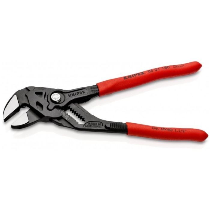 Knipex Tenaza llave ajustable 180 mm 8601180 - Mordazas planas, agarre continuo hasta 40mm, ajuste rápido 1 Knipex Tenaza llave ajustable 180 mm 8601180 - Mordazas planas, agarre continuo hasta 40mm, ajuste rápido 1