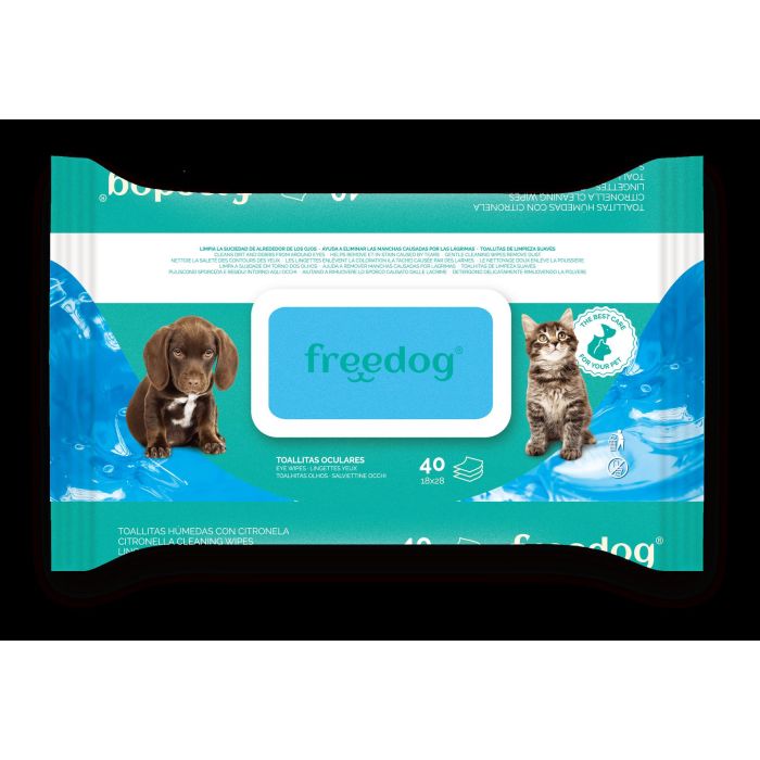 Freedog Toallitas Humedas Oculares Grande 40Ud 28x18 cm