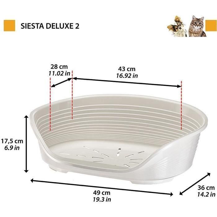 Cesta SIESTA DELUXE Tamaño 2 - 49*36*17,5 cm - Verde - FERPLAST 1 Cesta SIESTA DELUXE Tamaño 2 - 49*36*17,5 cm - Verde - FERPLAST 1