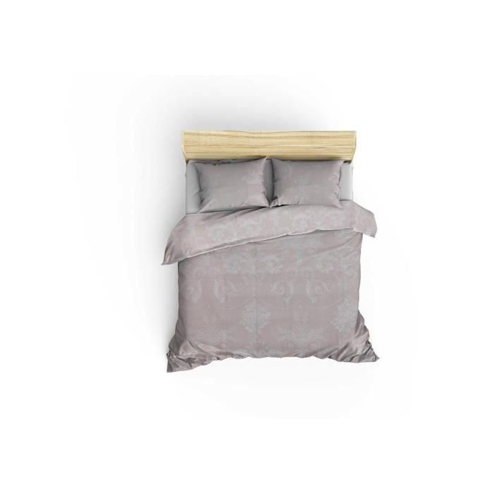 Juego de cama - 1 funda nórdica 220x240 cm + 2 fundas de almohada 60x60 cm - 65% algodón, 35% poliéster - Visón 1 Juego de cama - 1 funda nórdica 220x240 cm + 2 fundas de almohada 60x60 cm - 65% algodón, 35% poliéster - Visón 1