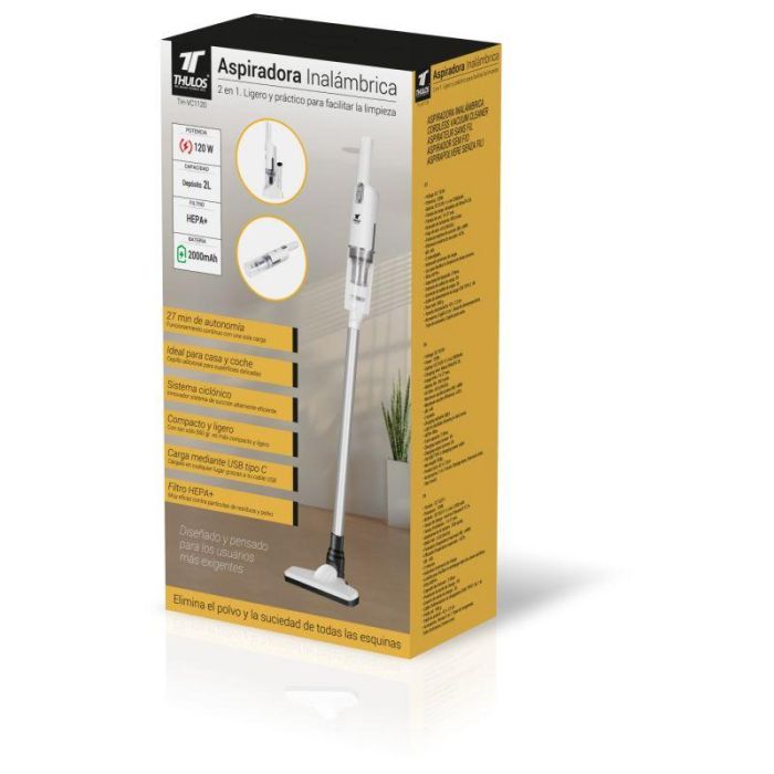 Thulos Aspiradora Inalámbrica TH-VC1120 120W para Casa y Coche, Filtro HEPA+, 0.2L 3