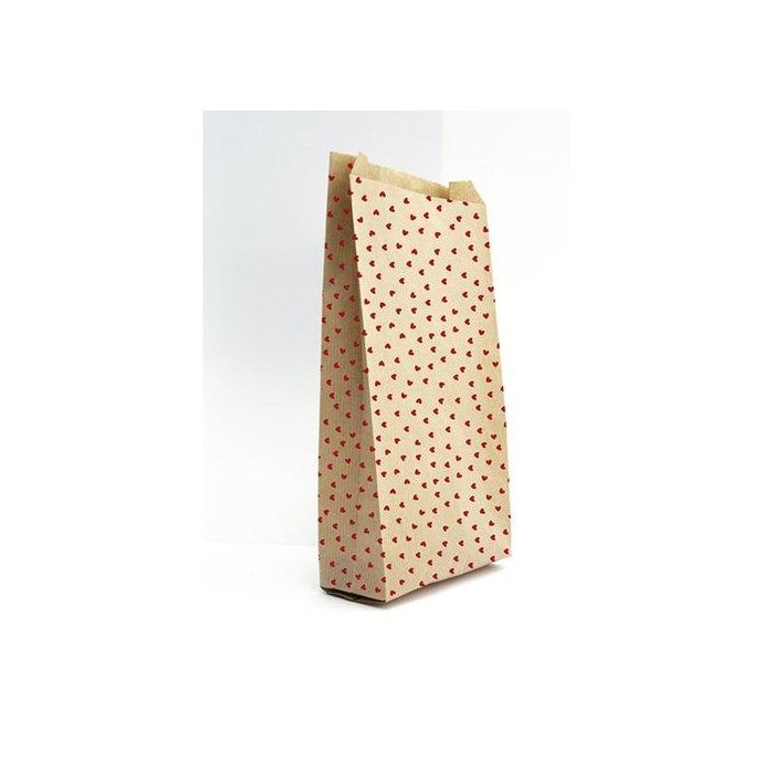 Bolsa De Papel Clairefontaine Kraft Decorado S/Asas 11X21X5 Cm Corazon Pack De 50