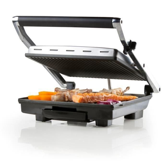 DOMO - Parrilla multifuncional de acero inoxidable - Placas grandes de teflón - Cubierta flotante - Termostato ajustable 1 DOMO - Parrilla multifuncional de acero inoxidable - Placas grandes de teflón - Cubierta flotante - Termostato ajustable 1