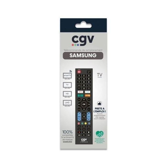 Mando a distancia de repuesto - CGV - FIDELIO Samsung - Para televisores Samsung - Sin programación - Listo para usar 2