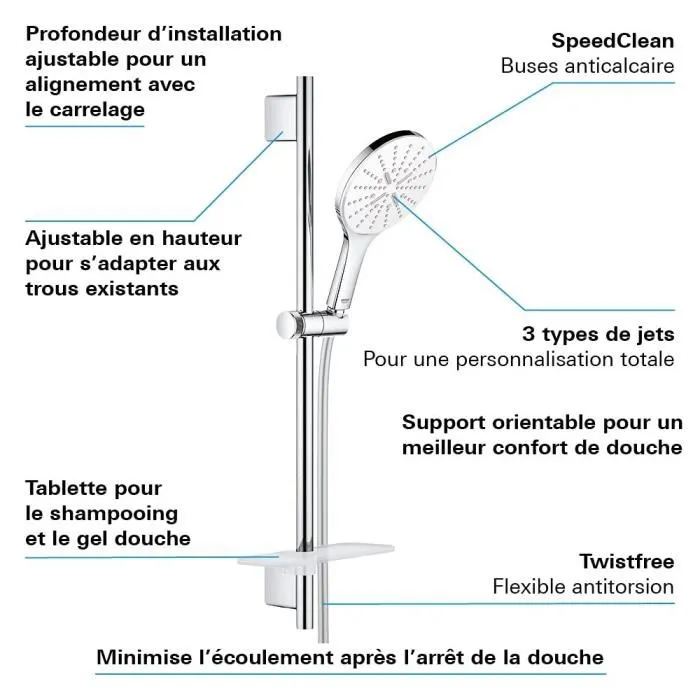 Grohe GRO4005176486517 Set de ducha 3 chorros con barra 1