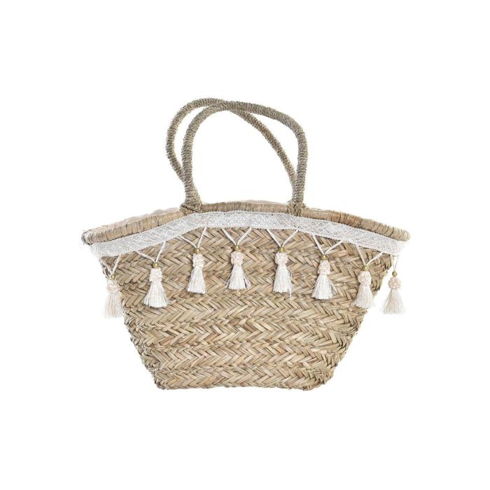 Bolso Mediterraneo DKD Home Decor Natural Blanco 16 x 30 x 59 cm