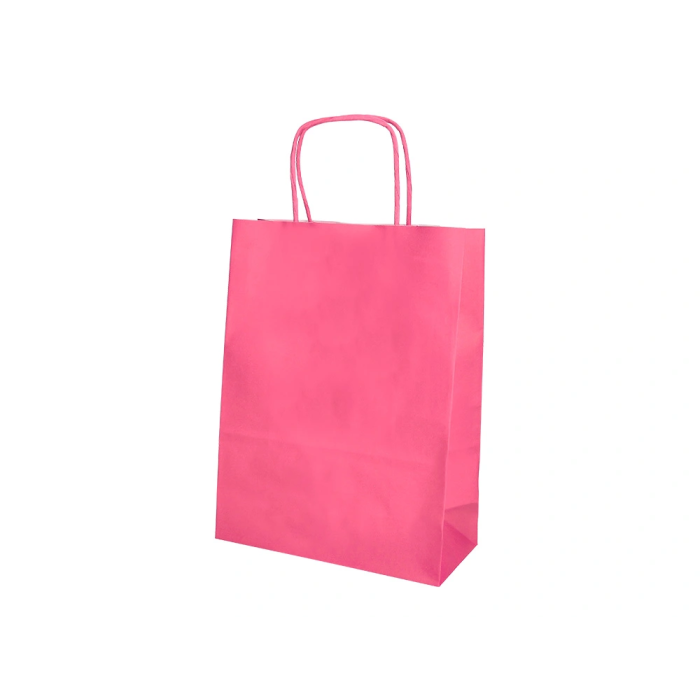 Q-connect Bolsa Papel Celulosa Rosa M con Asa Retorcida 270x370x120 mm (Paquete de 25) 3