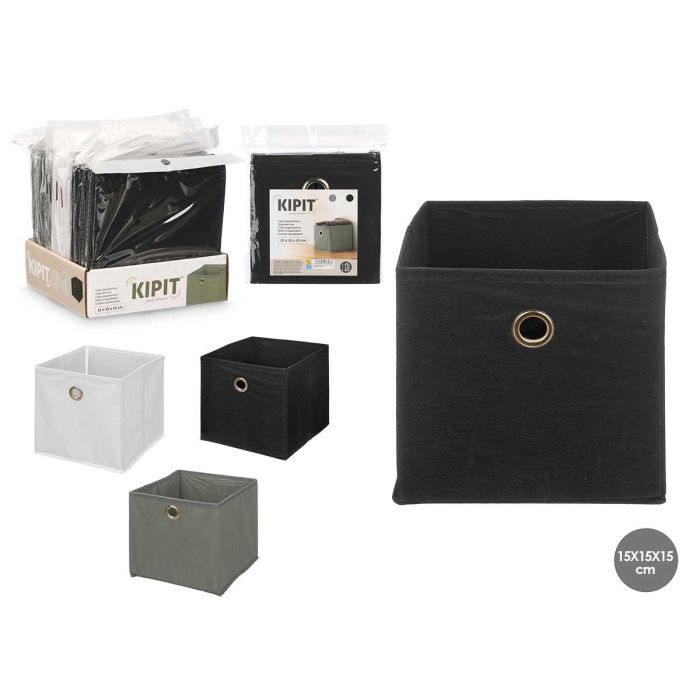 Caja Plegable Organizadora Kipit 15x15x15 cm - Blanco, Gris, Negro (24 Unidades) Caja Plegable Organizadora Kipit 15x15x15 cm - Blanco, Gris, Negro (24 Unidades)