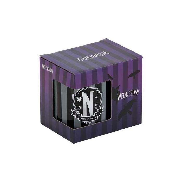 Karactermania Taza Miércoles Original Cerámica 9,5x13x7,8 cm Ideal para Bebidas Calientes en Caja Regalo 10